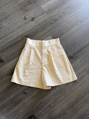 Zara High Waist Cream Shorts